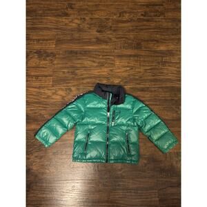 Polo Ralph Lauren Logo 650 Down Hooded Jacket Boys 4 "Polo RL67" Green/Navy NWT